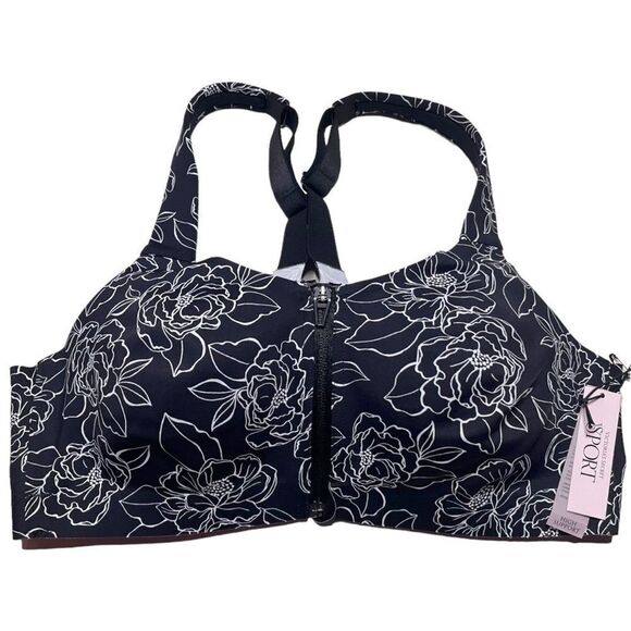 Victoria’s Secret knockout Maximum Support Front Close Sports Bra black 34D - Picture 1 of 7